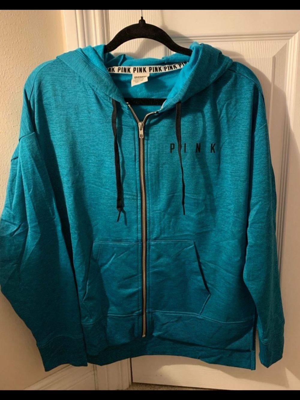 PINK Victoria's Secret Teal Zip-Up Hoodie